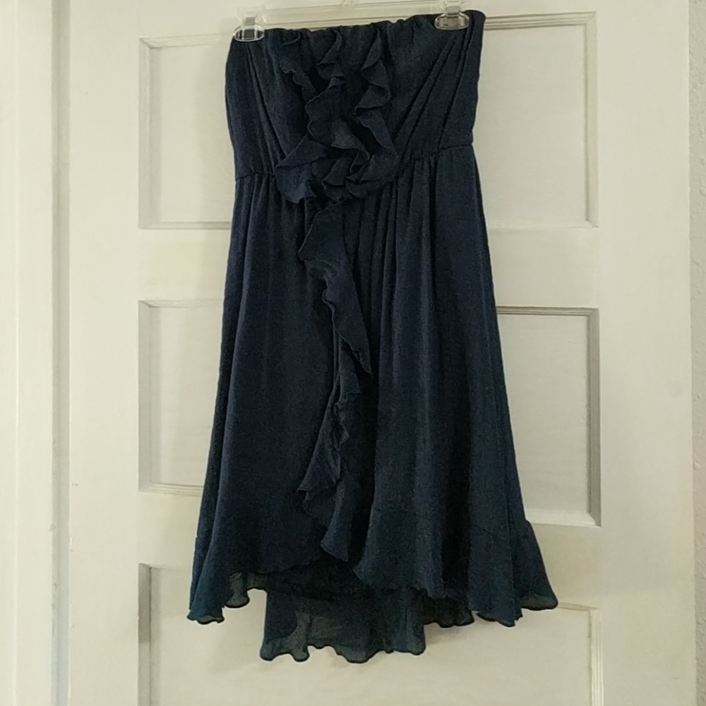 Strapless Navy Blue Dress